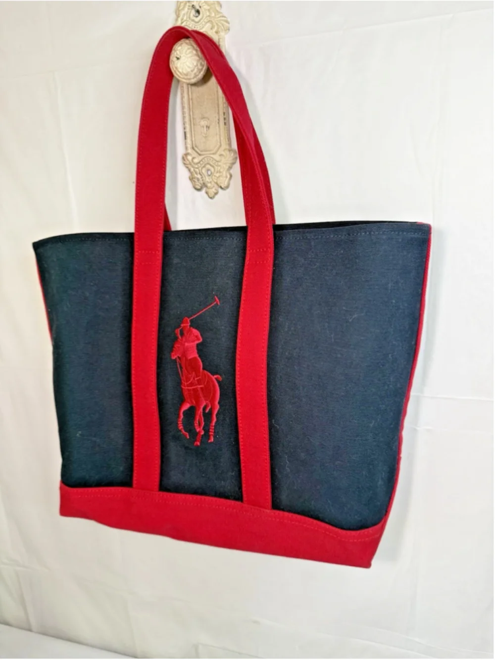 Ralph Lauren Tote Bag Vintage Big Pony Y2k Style Bag embroidered